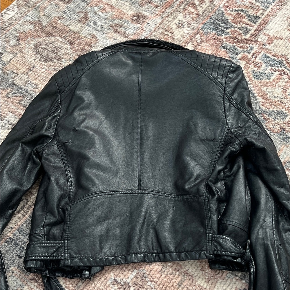 Free People Faux Leather Moto Jacket with Shearling Collar - Picture 6 of 6